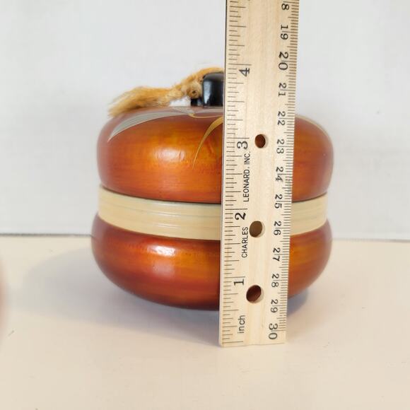 Vintage Japanese Lacquer Trinket Box Red Bamboo Design 4"x4" Loose Leaf - Picture 4 of 16